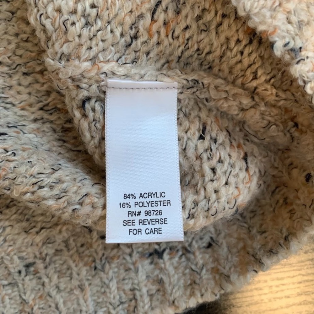 Croft & Barrow Full Zip Tan Knit Sweater Women's Petite Large - Picture 6 of 8